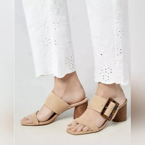 Find Zohar Heeled Sandal in Beige size 9 Open Square Toe Vacation Resort